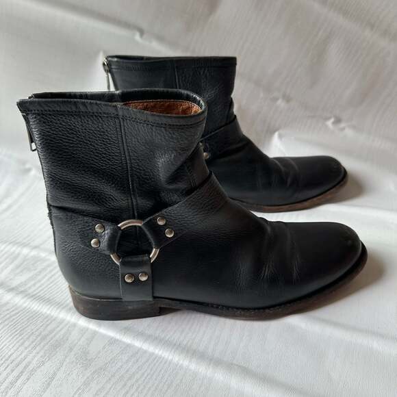 Frye Phillip Leather Moto Harness Boots size 9 - Picture 3 of 6